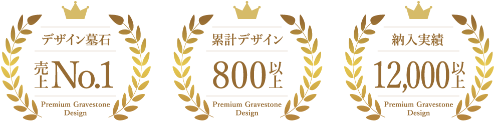 デザイン墓石売上No1、累計デザイン800以上、納入実績12,000以上